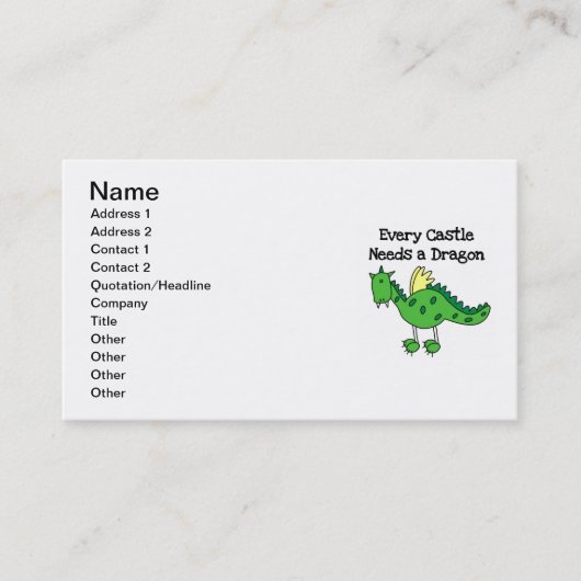 Carte De Visite Château Dragon (Devant)