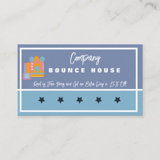 Carte De Visite Chateau gonflable Jump House Bounce Party Rentatio (Devant)