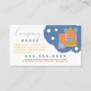 Carte De Visite Chateau gonflable Jump House Bounce Party Rentatio