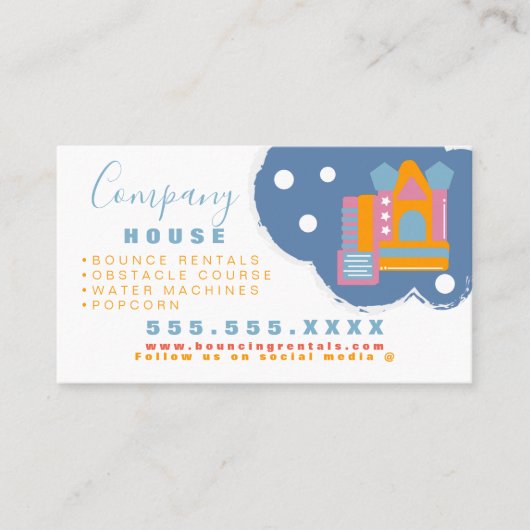 Carte De Visite Chateau gonflable Jump House Bounce Party Rentatio (Devant)