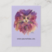 CARTE DE VISITE CHATON BLEU VIOLET, PORTRAIT DE CHAT (Dos)