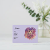CARTE DE VISITE CHATON BLEU VIOLET, PORTRAIT DE CHAT (Debout devant)