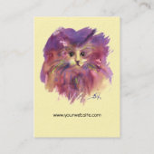 CARTE DE VISITE CHATON JAUNE VIOLET, PORTRAIT DE CHAT (Dos)