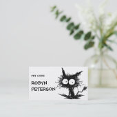 Carte De Visite Chaton mal peigné noir GabiGabi (Debout devant)
