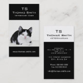 Carte De Visite Chaton noir et blanc (Devant / Derrière)