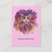 CARTE DE VISITE CHATON ROSE VIOLET,PORTRAIT DE CHAT (Dos)