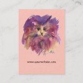 CARTE DE VISITE CHATON ROSE VIOLET,PORTRAIT DE CHAT (Dos)