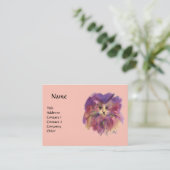 CARTE DE VISITE CHATON ROSE VIOLET,PORTRAIT DE CHAT (Debout devant)