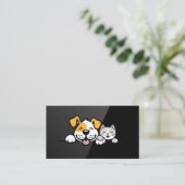 Carte De Visite Chatouille et chien souriant (Debout devant)