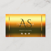 Carte De Visite Chatoyant Fire Orange Diamants de Luxe Initiales (Devant)