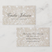 Carte de visite chatoyant simple en lin clair (Devant / Derrière)