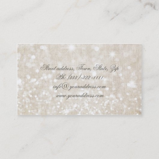 Carte de visite chatoyant simple en lin clair (Dos)