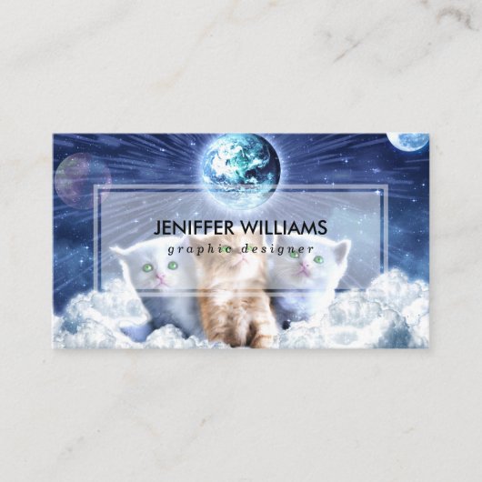 Carte De Visite Chats dans le nuage (Devant)