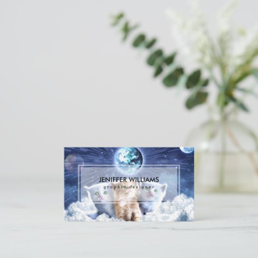 Carte De Visite Chats dans le nuage (Debout devant)