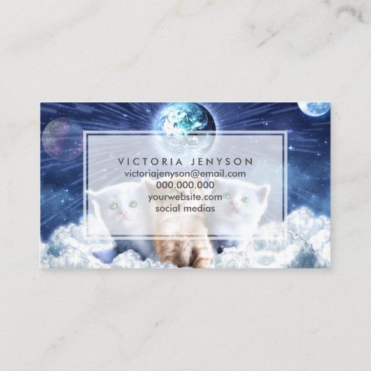 Carte De Visite Chats dans le nuage (Dos)