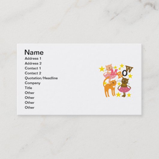 Carte De Visite Chats dansants (Devant)