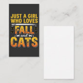 Carte De Visite Chats d'automne Fille Design Halloween_1 (Devant / Derrière)