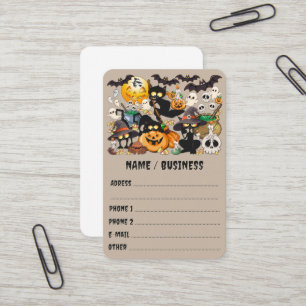 Carte De Visite Chats drôles de Halloween Fête