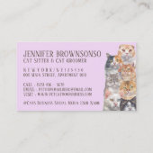 Carte De Visite Chats pour animaux domestiques pourpres (Dos)