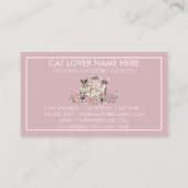 Carte De Visite Chats roses Flower Frame animal (Dos)