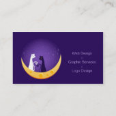 Carte De Visite Chats sur la lune (Dos)