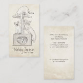 Carte De Visite Chats sur le dessin du post-rayonnage (Devant / Derrière)