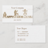 Carte De Visite chats vintages gais - bonne année (Devant / Derrière)