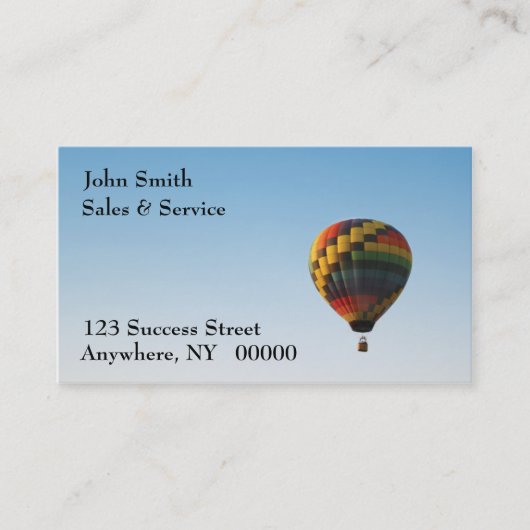 Carte de visite chaud de ballon à air (Devant)