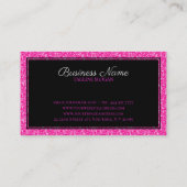 Carte De Visite Chaud rose Faux Parties scintillant Black Frame (Dos)