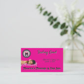 Carte De Visite Chaud Rose Massage Jour Spa Logo Professionnel (Debout devant)
