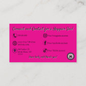 Carte De Visite Chaud Rose Massage Jour Spa Logo Professionnel (Dos)