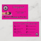 Carte De Visite Chaud Rose Massage Jour Spa Logo Professionnel (Devant / Derrière)