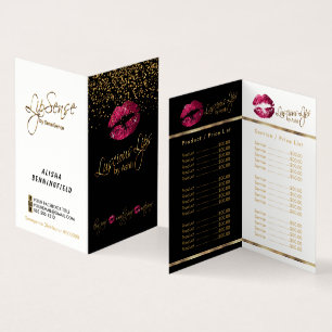 Carte De Visite Chaud Rose & Or Confetti Lip Prix et liste de serv