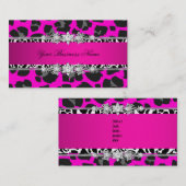 Carte De Visite Chaud rose sauvage animal Black Jewel Look Image (Devant / Derrière)