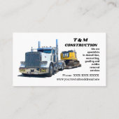 Carte De Visite Chaudière de construction de démolition de camions (Dos)