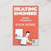 Carte De Visite Chaudière de plomberie et ingénieur de chauffage (Devant)