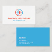 Carte De Visite Chauffage & Climatisation, Refroidissement, Répara (Devant / Derrière)