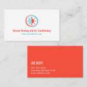 Carte De Visite Chauffage & Climatisation, Refroidissement, Répara (Devant / Derrière)