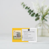 Carte De Visite Chauffage de l'unité CA jaune Refroidissement Hvac (Debout devant)