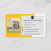 Carte De Visite Chauffage de l'unité CA jaune Refroidissement Hvac (Devant)