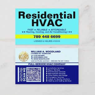 Carte De Visite Chauffage et Climatisation Code Qr   CVC Résidenti