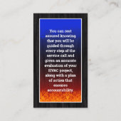 Carte De Visite Chauffage et climatisation CVC (Dos)