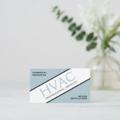 Carte De Visite Chauffage et refroidissement bleu Dusty HVAC (Debout devant)