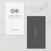 Carte De Visite Chauffage et refroidissement CA moderne HVAC (Devant / Derrière)