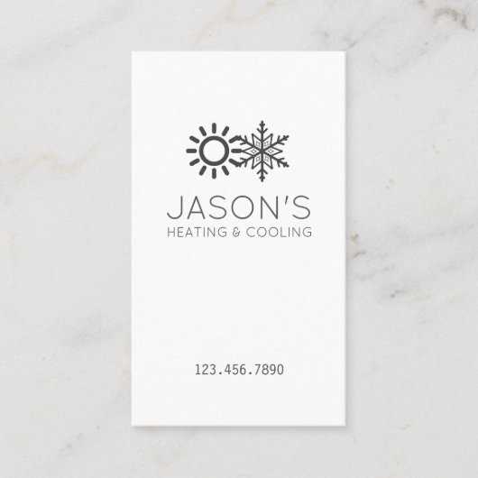 Carte De Visite Chauffage et refroidissement CA moderne HVAC (Devant)