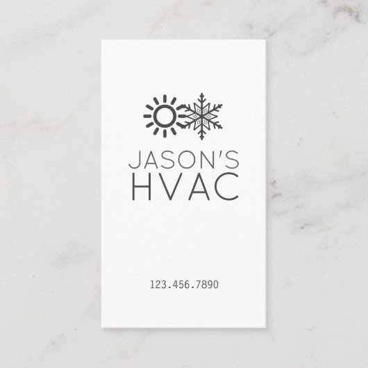Carte De Visite Chauffage et refroidissement CA moderne HVAC (Devant)