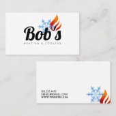 Carte De Visite Chauffage et refroidissement , Climatisation HVAC (Devant / Derrière)