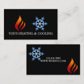 Carte De Visite Chauffage et refroidissement, Climatisation HVAC (Devant / Derrière)