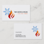 Carte De Visite Chauffage et refroidissement , Climatisation HVAC (Devant / Derrière)