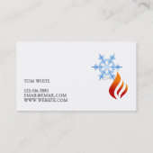 Carte De Visite Chauffage et refroidissement , Climatisation HVAC (Dos)